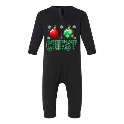 Chest Nuts Christmas  Matching Couple Chestnuts Funny Infant Fleece One Piece