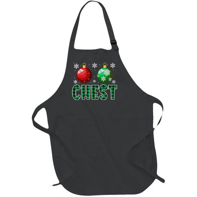 Chest Nuts Christmas  Matching Couple Chestnuts Funny Full-Length Apron With Pockets