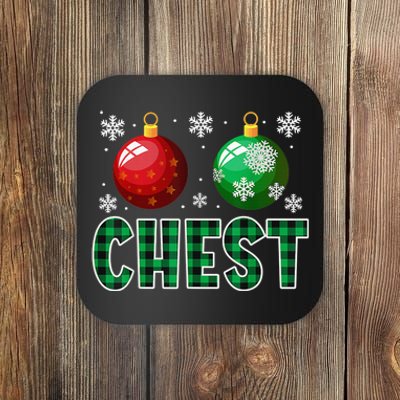 Chest Nuts Christmas  Matching Couple Chestnuts Funny Coaster