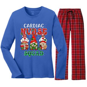 Cardiac Nurse Cute Christmas Gnomes Costume Cardiology Nurse Women's Long Sleeve Flannel Pajama Set 