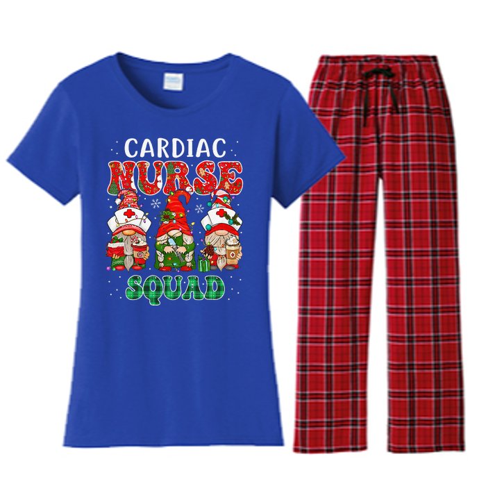 Cardiac Nurse Cute Christmas Gnomes Costume Cardiology Nurse Women's Flannel Pajama Set