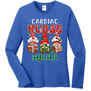 Cardiac Nurse Cute Christmas Gnomes Costume Cardiology Nurse Ladies Long Sleeve Shirt