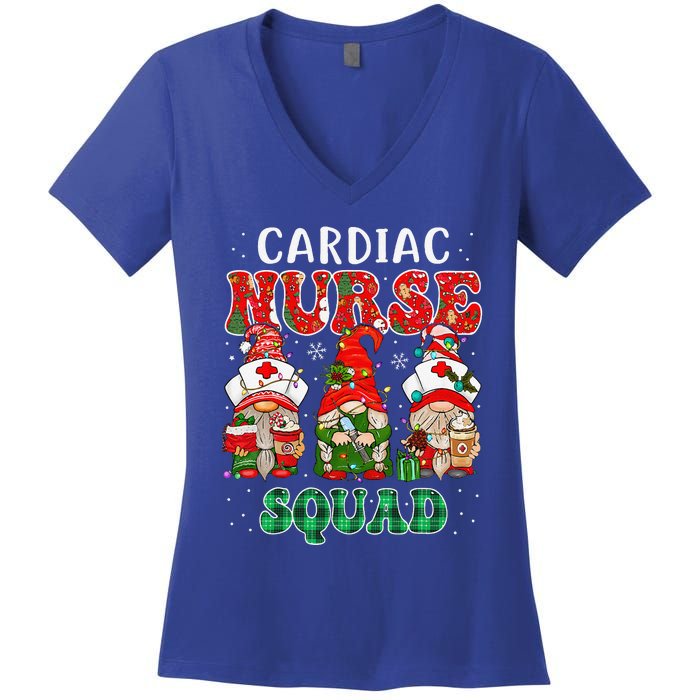 Cardiac Nurse Cute Christmas Gnomes Costume Cardiology Nurse Women's V-Neck T-Shirt