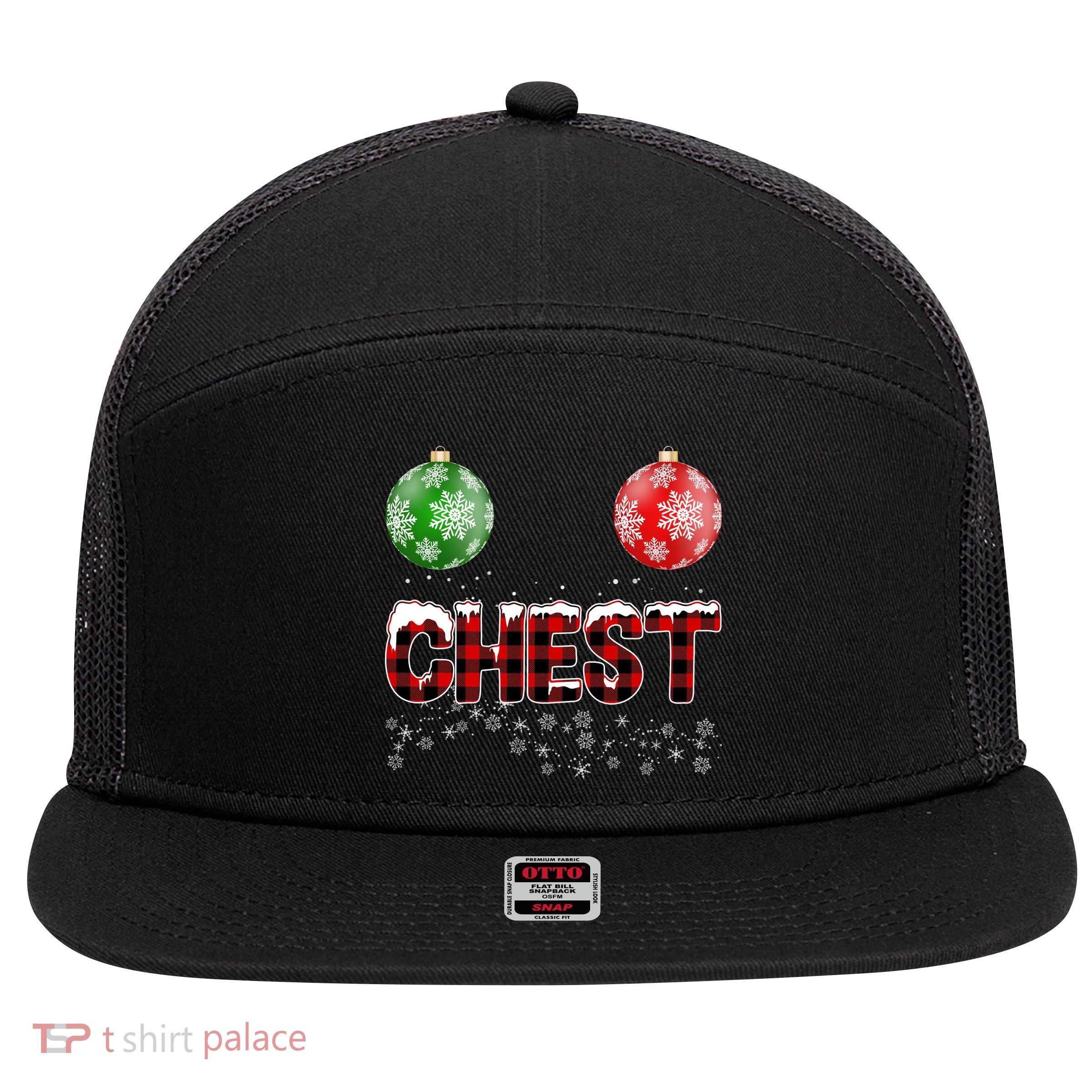 Chest Nuts Christmas Matching Couple Chestnuts 7 Panel Mesh Trucker Snapback Hat