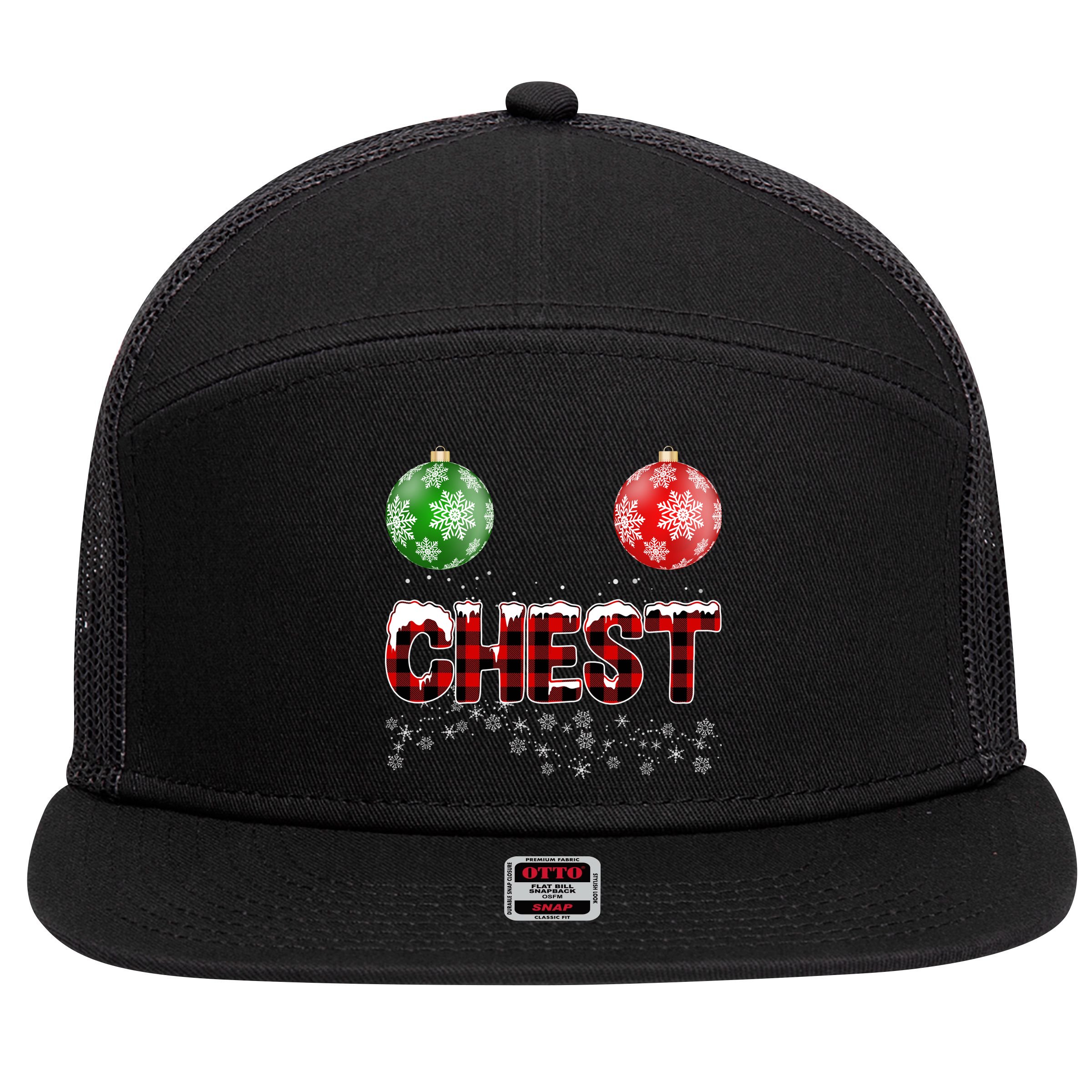 Chest Nuts Christmas Matching Couple Chestnuts 7 Panel Mesh Trucker Snapback Hat