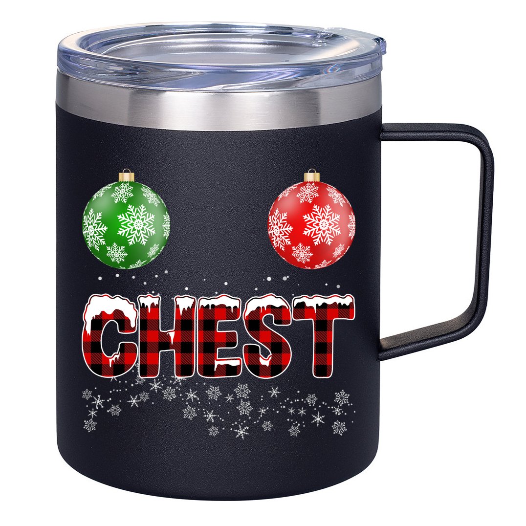 Chest Nuts Christmas Matching Couple Chestnuts 12oz Stainless Steel Coffee Mug
