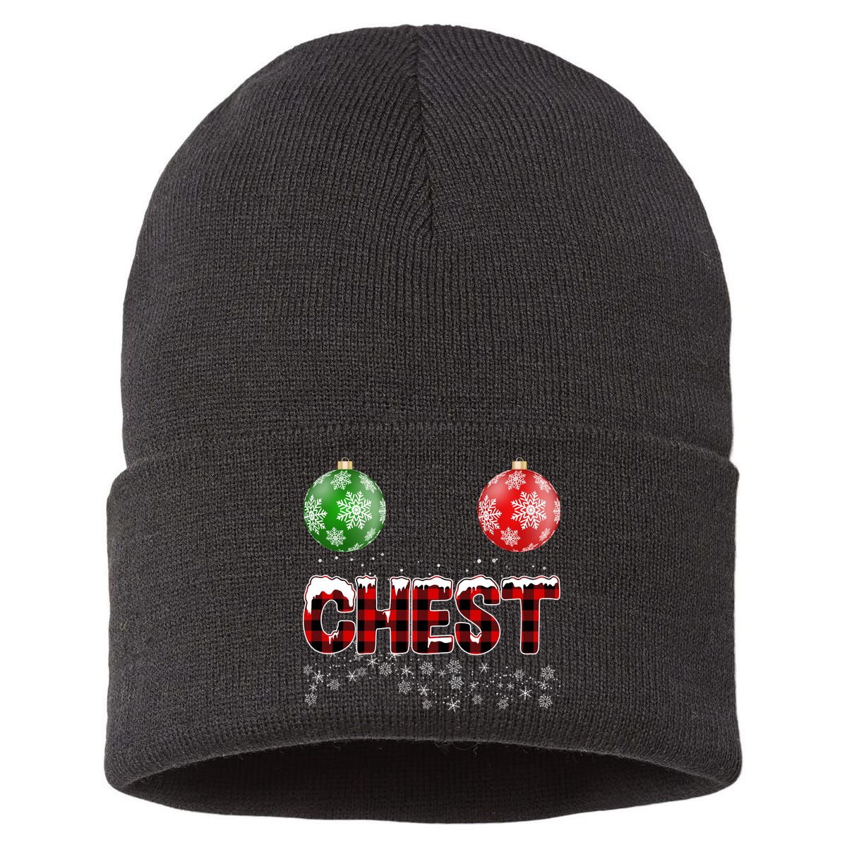 Chest Nuts Christmas Matching Couple Chestnuts Sustainable Knit Beanie