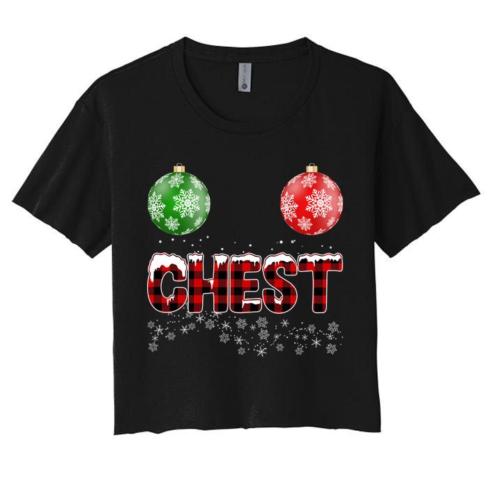 Chest Nuts Christmas Matching Couple Chestnuts Women's Crop Top Tee