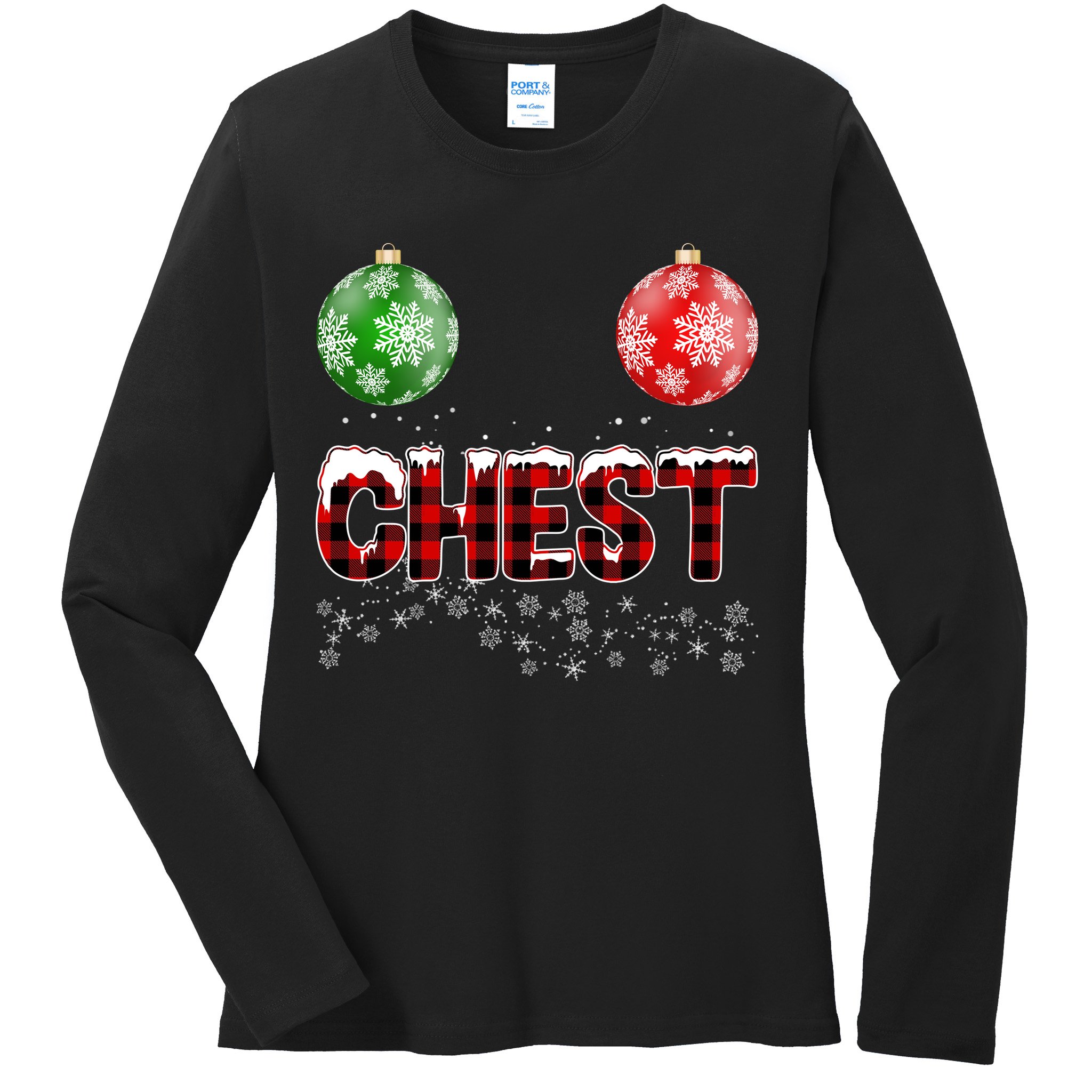 Chest Nuts Christmas Matching Couple Chestnuts Ladies Long Sleeve Shirt