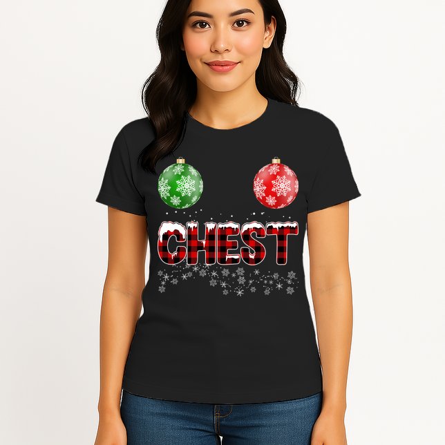 Chest Nuts Christmas Matching Couple Chestnuts Womens T-Shirt