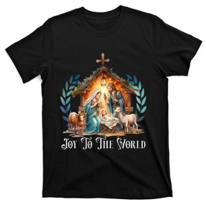 Christmas Nativity Christian Birth Of Jesus Joy To The World T-Shirt