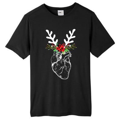 Cardiac Nurse Christmas Heart Anatomy Reindeer Tall Fusion ChromaSoft Performance T-Shirt