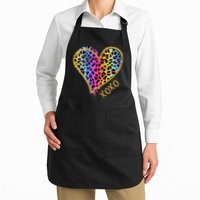 Colorful Neon Cheetah Print Heart Xoxo Apron