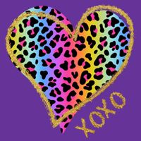 Colorful Neon Cheetah Print Heart Xoxo Baby Bodysuit