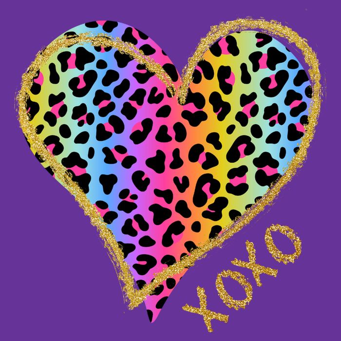 Colorful Neon Cheetah Print Heart Xoxo Baby Bodysuit