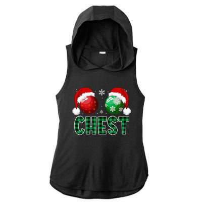 Chest Nuts Christmas Funny Matching Couple Chestnuts Ladies PosiCharge Tri-Blend Wicking Draft Hoodie Tank