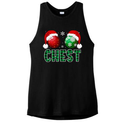 Chest Nuts Christmas Funny Matching Couple Chestnuts Ladies PosiCharge Tri-Blend Wicking Tank