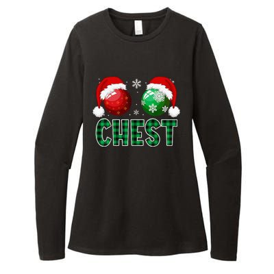 Chest Nuts Christmas Funny Matching Couple Chestnuts Womens CVC Long Sleeve Shirt