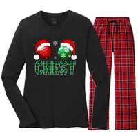 Chest Nuts Christmas Funny Matching Couple Chestnuts Women's Long Sleeve Flannel Pajama Set 