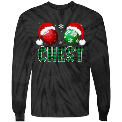 Chest Nuts Christmas Funny Matching Couple Chestnuts Tie-Dye Long Sleeve Shirt