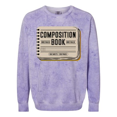 Composition Notebook Costume Teacher Group Matching Colorblast Crewneck Sweatshirt