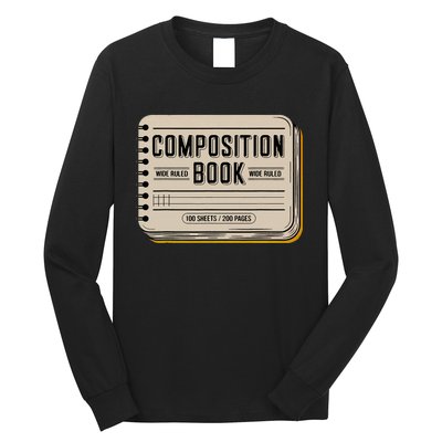 Composition Notebook Costume Teacher Group Matching Long Sleeve Shirt