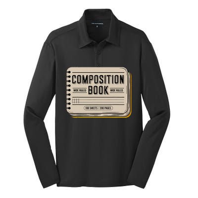 Composition Notebook Costume Teacher Group Matching Silk Touch Performance Long Sleeve Polo