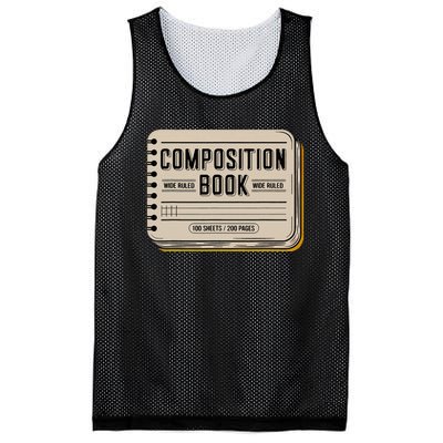 Composition Notebook Costume Teacher Group Matching Mesh Reversible Basketball Jersey Tank