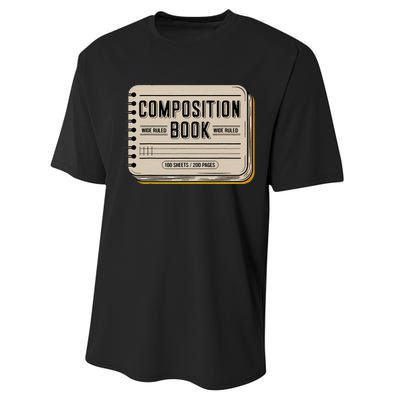 Composition Notebook Costume Teacher Group Matching Performance Sprint T-Shirt