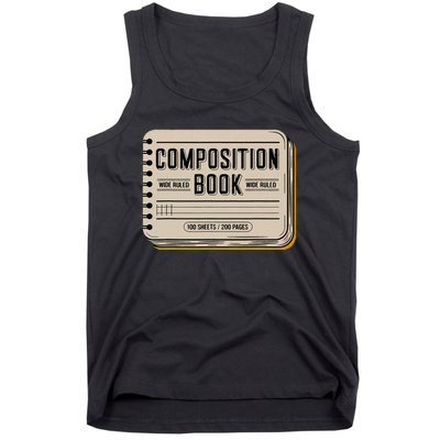 Composition Notebook Costume Teacher Group Matching Tank Top