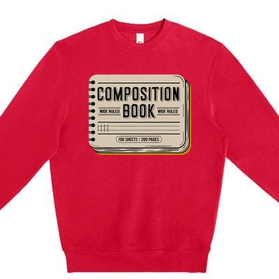 Composition Notebook Costume Teacher Group Matching Premium Crewneck Sweatshirt