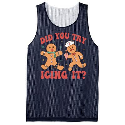 Cute Nurse Christmas Did You Try Icing It  Christmas Nurse Nicu Nurse Christmas Mesh Reversible Basketball Jersey Tank