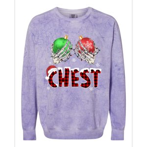 Chest Nuts Christmas Chestnuts Xmas Couple Matching Costume Gift Colorblast Crewneck Sweatshirt