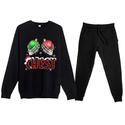 Chest Nuts Christmas Chestnuts Xmas Couple Matching Costume Gift Premium Crewneck Sweatsuit Set