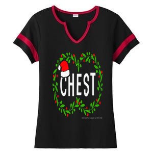 Chest Nuts Christmas Funny Matching Couple Chestnuts Ladies Halftime Notch Neck Tee