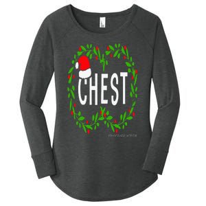 Chest Nuts Christmas Funny Matching Couple Chestnuts Women's Perfect Tri Tunic Long Sleeve Shirt