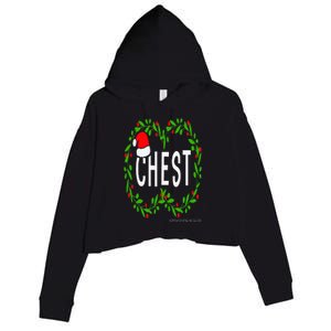 Chest Nuts Christmas Funny Matching Couple Chestnuts Crop Fleece Hoodie