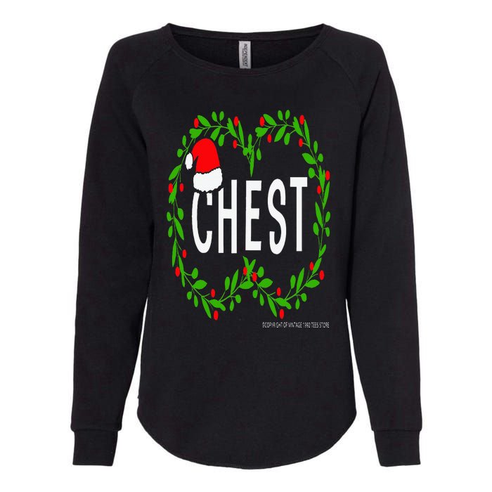 Chest Nuts Christmas Funny Matching Couple Chestnuts Womens California Wash Sweatshirt