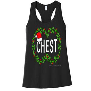 Chest Nuts Christmas Funny Matching Couple Chestnuts Women's Racerback Tank