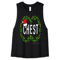 Chest Nuts Christmas Funny Matching Couple Chestnuts Women's Racerback Cropped Tank