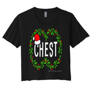 Chest Nuts Christmas Funny Matching Couple Chestnuts Women's Crop Top Tee