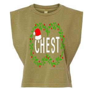 Chest Nuts Christmas Funny Matching Couple Chestnuts Garment-Dyed Women's Muscle Tee