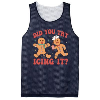 Cute Nurse Christmas Did You Try Icing It  Christmas Nurse Nicu Nurse Christmas Mesh Reversible Basketball Jersey Tank