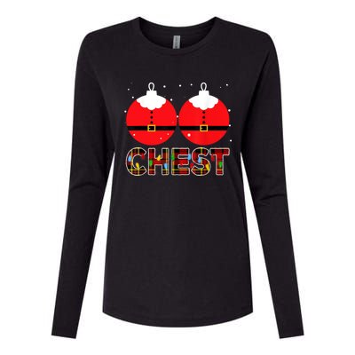 Chest Nuts Christmas Matching Couple Chestnuts Xmas Womens Cotton Relaxed Long Sleeve T-Shirt