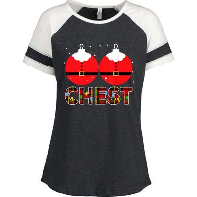 Chest Nuts Christmas Matching Couple Chestnuts Xmas Enza Ladies Jersey Colorblock Tee