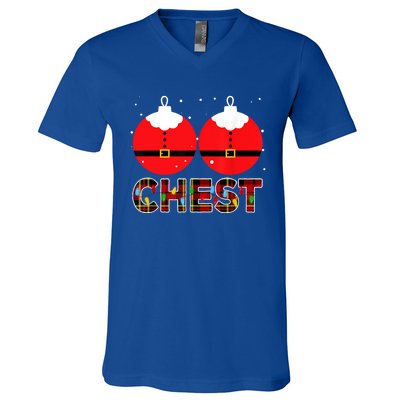 Chest Nuts Christmas Matching Couple Chestnuts Xmas V-Neck T-Shirt