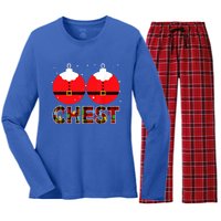 Chest Nuts Christmas Matching Couple Chestnuts Xmas Women's Long Sleeve Flannel Pajama Set 