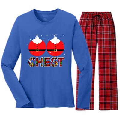 Chest Nuts Christmas Matching Couple Chestnuts Xmas Women's Long Sleeve Flannel Pajama Set 