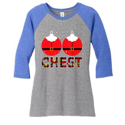 Chest Nuts Christmas Matching Couple Chestnuts Xmas Women's Tri-Blend 3/4-Sleeve Raglan Shirt