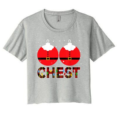 Chest Nuts Christmas Matching Couple Chestnuts Xmas Women's Crop Top Tee